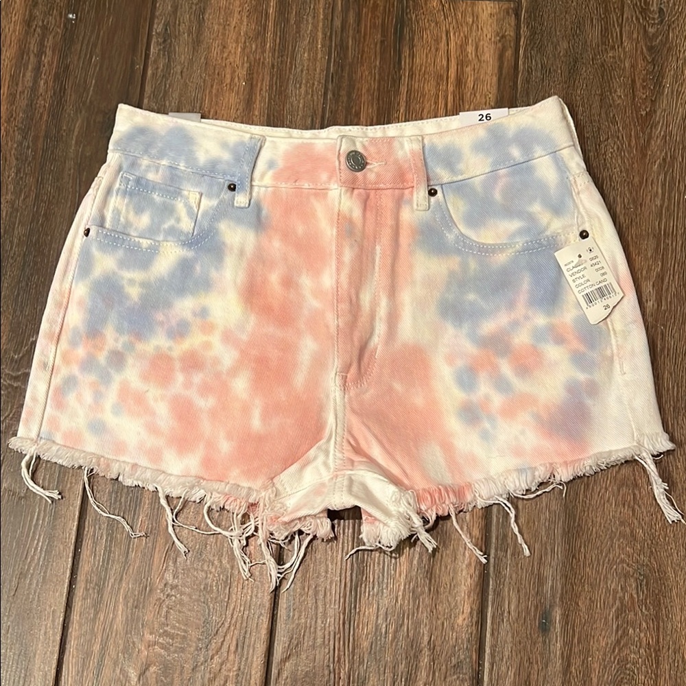 🩳 NWT PACSUN brand women’s cotton candy color high rise festival shorts